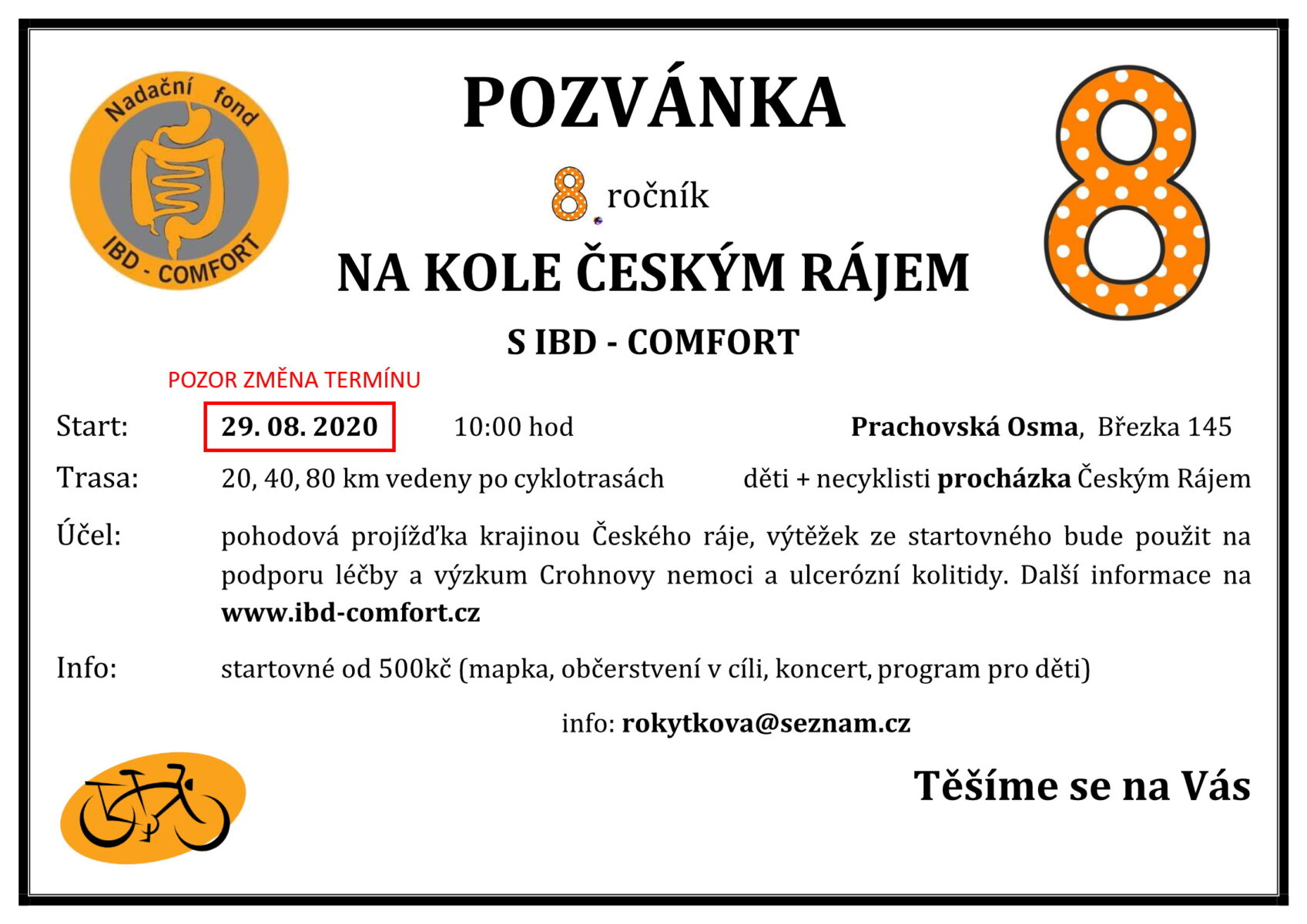 8. ročník NA KOLE ČESKÝM RÁJEM S IBD – COMFORT