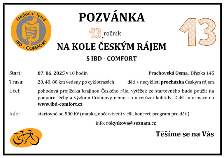 13. ročník NA KOLE ČESKÝM RÁJEM S IBD COMFORT